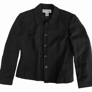 Jones New York Black Wool Button-Up Jacket